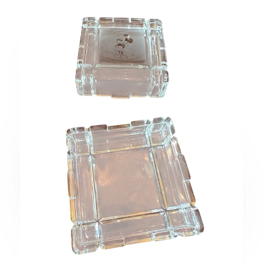 Vintage Disney Mickey Mouse Lead Crystal Trinket Box